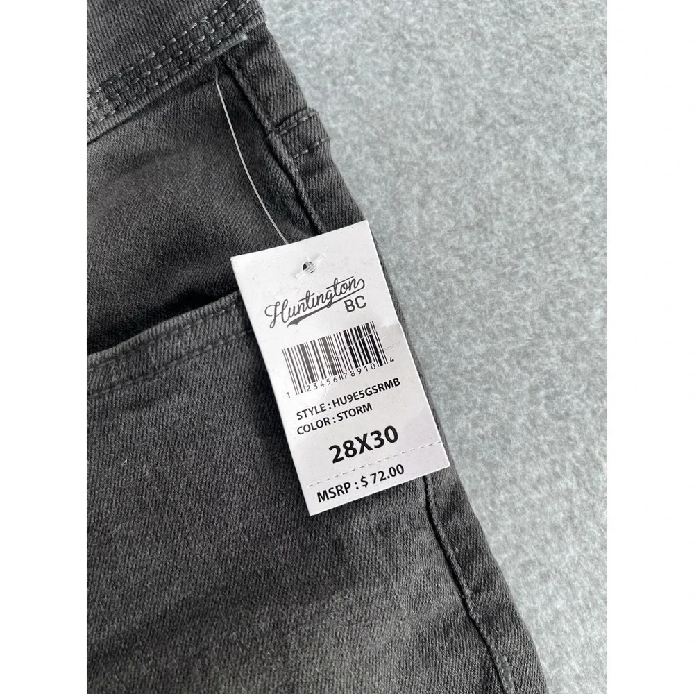 Huntington BC Jeans Mens 28x30 Skinny‎ Fit Stretch Denim Storm Black Surf Team